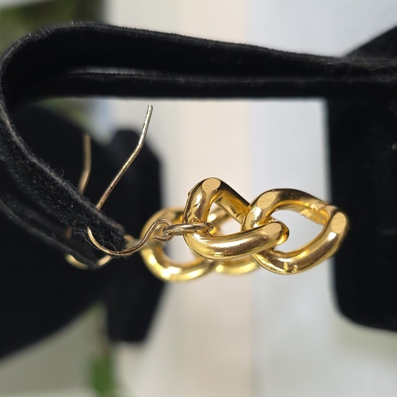 Vintage Chunky Multi Gold Chain Necklace and Earrings Set - Picture 5 of 11